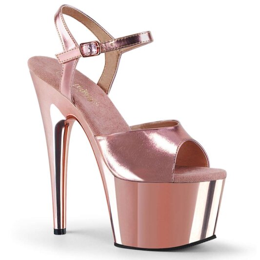 Pleaser Sandalia de Tacón ADORE-709 Oro Rosado Claro Metálico Metalizado EU-35 / US-5