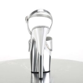 Pleaser Sandalia de Tacón ADORE-709 Plata Metálico Metalizado EU-38 / US-8