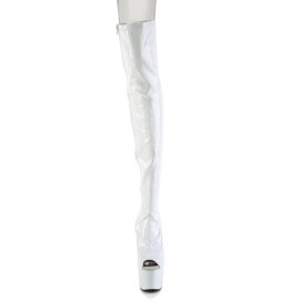 Pleaser ADORE-3011HWR Plateau Overknee Boots Holo White...