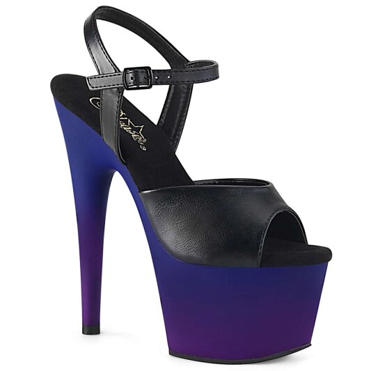 Pleaser Sandalia de Tacón ADORE-709BP Negro Azul-Lila EU-35 / US-5
