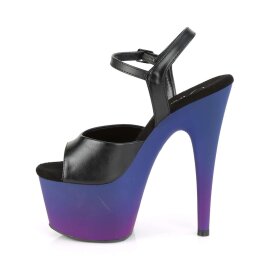 Pleaser Sandalia de Tacón ADORE-709BP Negro Azul-Lila EU-35 / US-5