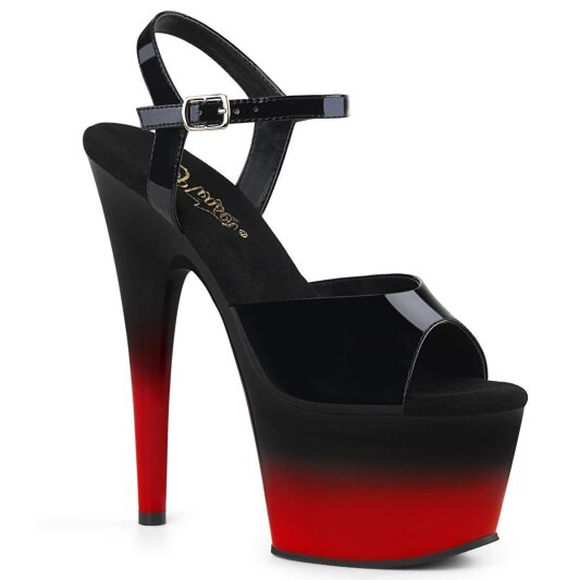 Pleaser Sandalia de Tacón ADORE-709BR-H Negro Rojo Charol  EU-35 / US-5