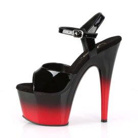 Pleaser Sandalia de Tacón ADORE-709BR-H Negro Rojo Charol  EU-35 / US-5