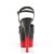 Pleaser Sandalia de Tacón ADORE-709BR-H Negro Rojo Charol  EU-35 / US-5