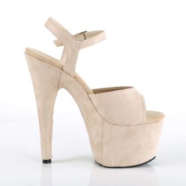 Pleaser Sandalia de Tacón ADORE-709FS Beige Imitación Ante EU-35 / US-5