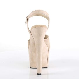 Pleaser Sandalia de Tacón ADORE-709FS Beige Imitación Ante EU-38 / US-8
