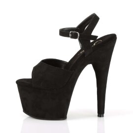 Pleaser Sandalia de Tacón ADORE-709FS Negro Imitación Ante EU-37 / US-7