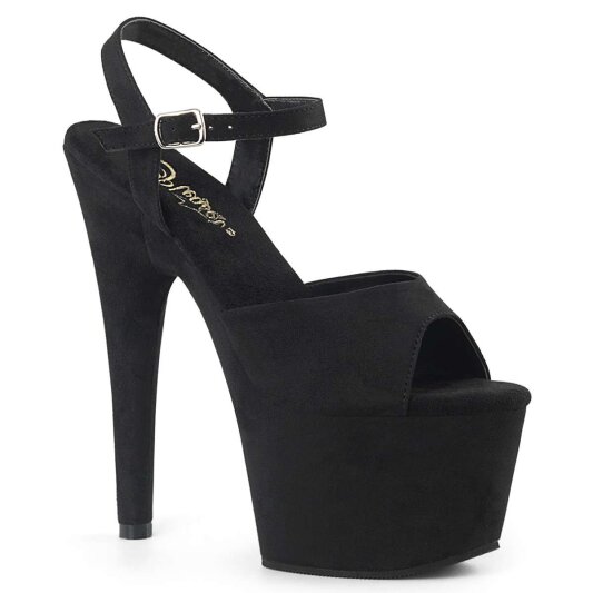 Pleaser Sandalia de Tacón ADORE-709FS Negro Imitación Ante EU-38 / US-8