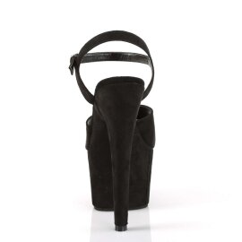 Pleaser Sandalia de Tacón ADORE-709FS Negro Imitación Ante EU-38 / US-8