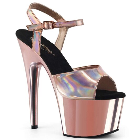 Pleaser Sandalia de Tacón ADORE-709HGCH Oro Rosado Claro Holograma Metalizado EU-36 / US-6