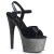 Pleaser Sandalia de Tacón ADORE-709OMBRE Negro Charol Plata-Negro Charol Multi Ocre EU-41 / US-11