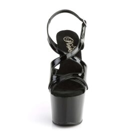 Pleaser Sandalia de Tacón ADORE-730 Negro Charol...