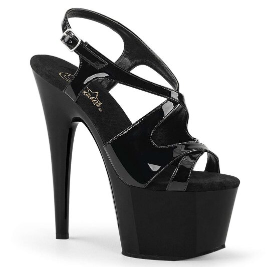 Pleaser Sandalia de Tacón ADORE-730 Negro Charol EU-38 / US-8