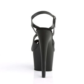 Pleaser Sandalia de Tacón ADORE-730 Negro Imitación Cuero EU-35 / US-5