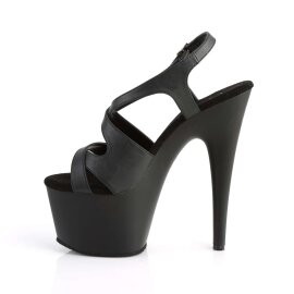 Pleaser Sandalia de Tacón ADORE-730 Negro Imitación Cuero EU-38 / US-8
