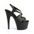 Pleaser Sandalia de Tacón ADORE-730 Negro Imitación Cuero EU-38 / US-8