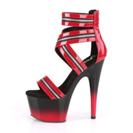 Pleaser Sandalia de Tacón ADORE-766 Rojo Negro EU-35 / US-5