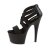 Pleaser Sandalia de Tacón ADORE-769 Negro Cintas Elásticas EU-38 / US-8