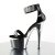 Pleaser Sandalia de Tacón ADORE-769RS Negro Plata Metalizado EU-35 / US-5