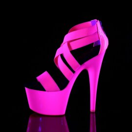 Pleaser Sandalia de Tacón ADORE-769UV Rosa Metalizado Cintas elásticasa Claro Neón EU-35 / US-5