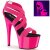 Pleaser Sandalia de Tacón ADORE-769UV Rosa Metalizado Cintas elásticasa Claro Neón EU-35 / US-5