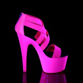 Pleaser Sandalia de Tacón ADORE-769UV Rosa Metalizado Cintas elásticasa Claro Neón EU-37 / US-7