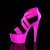 Pleaser Sandalia de Tacón ADORE-769UV Rosa Metalizado Cintas elásticasa Claro Neón EU-39 / US-9