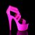 Pleaser Sandalia de Tacón ADORE-769UV Rosa Metalizado Cintas elásticasa Claro Neón EU-39 / US-9