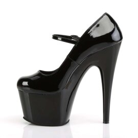 Pleaser Sandalia de Tacón ADORE-787 Negro Charol EU-35 / US-5