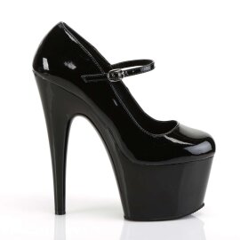 Pleaser Sandalia de Tacón ADORE-787 Negro Charol EU-35 / US-5
