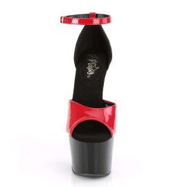 Pleaser Sandalia de Tacón ADORE-789 Rojo Negro...