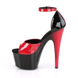 Pleaser Sandalia de Tacón ADORE-789 Rojo Negro Charol EU-36 / US-6