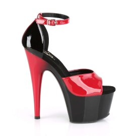 Pleaser Sandalia de Tacón ADORE-789 Rojo Negro Charol EU-36 / US-6