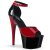 Pleaser Sandalia de Tacón ADORE-789 Rojo Negro Charol EU-36 / US-6