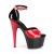 Pleaser Sandalia de Tacón ADORE-789 Rojo Negro Charol EU-36 / US-6