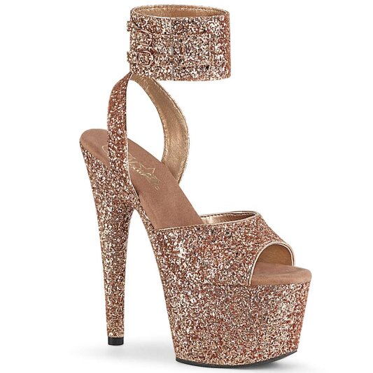 Pleaser Sandalia de Tacón ADORE-791LG Purpurina Oro Rosado Claro EU-35 / US-5