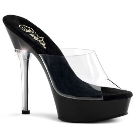 Pleaser Zapato Abierto ALLURE-601 Negro Transparente...