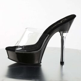 Pleaser Zapato Abierto ALLURE-601 Negro Transparente EU-35 / US-5