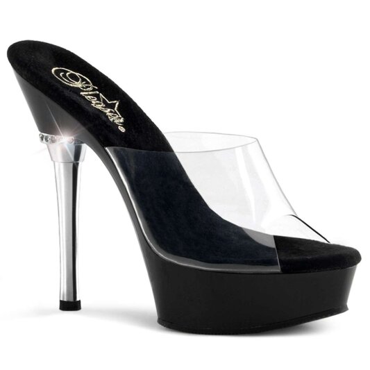 Pleaser Zapato Abierto ALLURE-601 Negro Transparente EU-36 / US-6