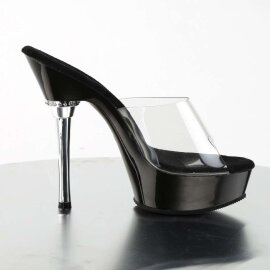 Pleaser Zapato Abierto ALLURE-601 Negro Transparente EU-36 / US-6