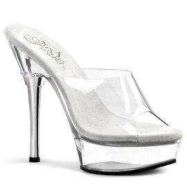 Pleaser Zapato Abierto ALLURE-601 Plata Transparente...