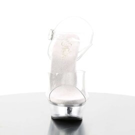 Pleaser Sandalia de Tacón ALLURE-608 Plata...