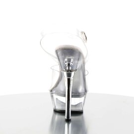 Pleaser Sandalia de Tacón ALLURE-608 Plata Transparente EU-38 / US-8