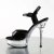 Pleaser Sandalia de Tacón ALLURE-609 Negro Charol Transparente EU-39 / US-9