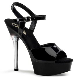 Pleaser Sandalia de Tacón ALLURE-609 Negro Charol...