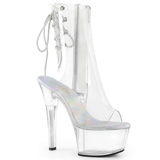 Pleaser Botín ASPIRE-1018C Plata Transparente EU-42 / US-12