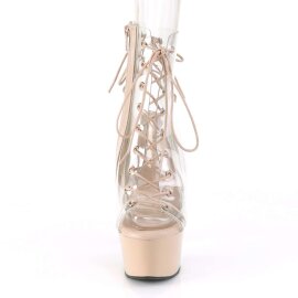 Pleaser Botín ASPIRE-600-30 Transparente Nude EU-35 / US-5