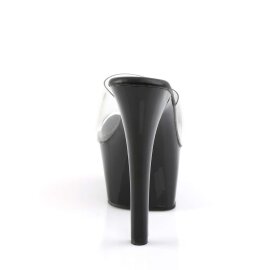 Pleaser Zapato Abierto ASPIRE-601 Negro Transparente Metalizado EU-35 / US-5