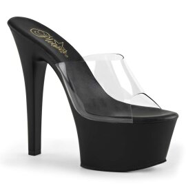 Pleaser Zapato Abierto ASPIRE-601 Negro Transparente...