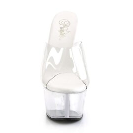 Pleaser Zapato Abierto ASPIRE-601 Plata Transparente...